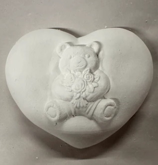 Bear on Heart Plaster Painting