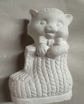 Kitten in a Boot Plaster Painting