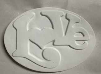 Oval Love Plaster Painting