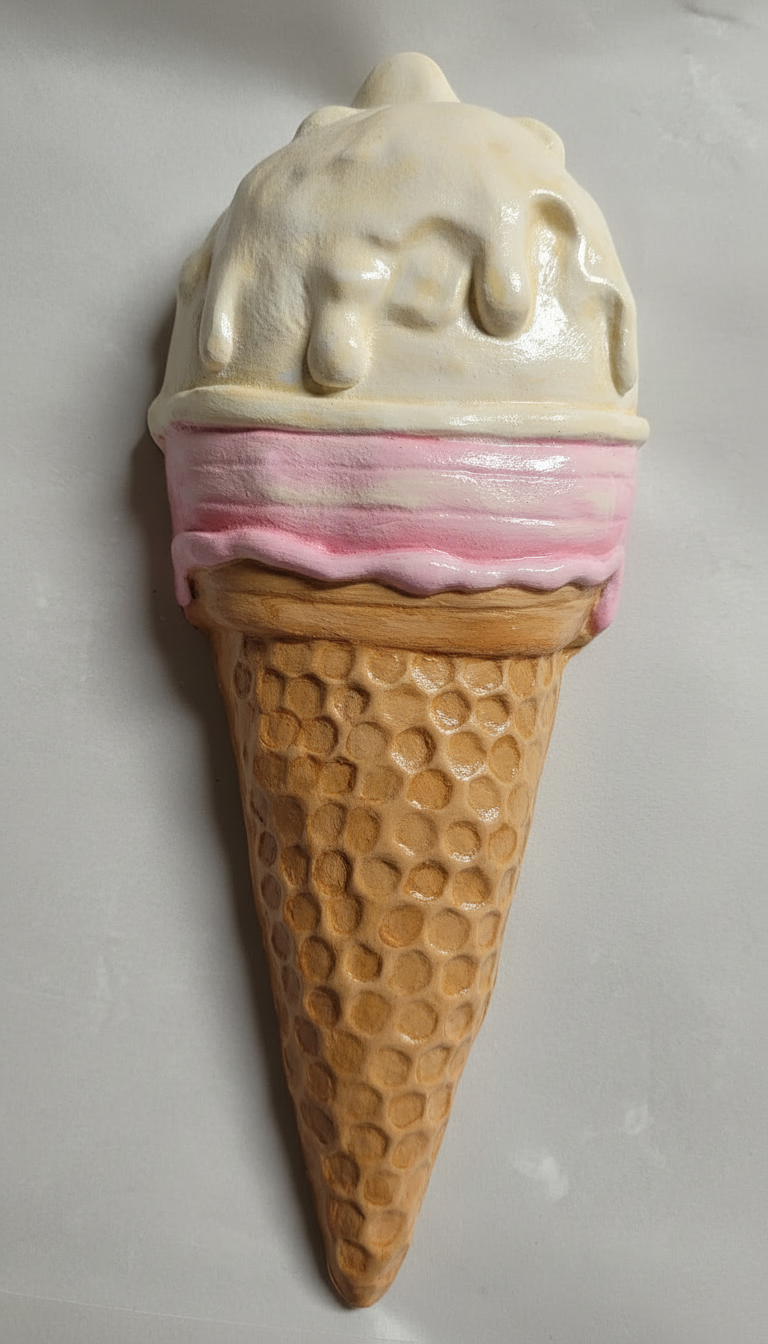 Waffle Cone Plaster Painting