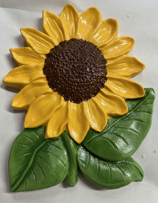 Sunflower Stem Plaster Painting Large