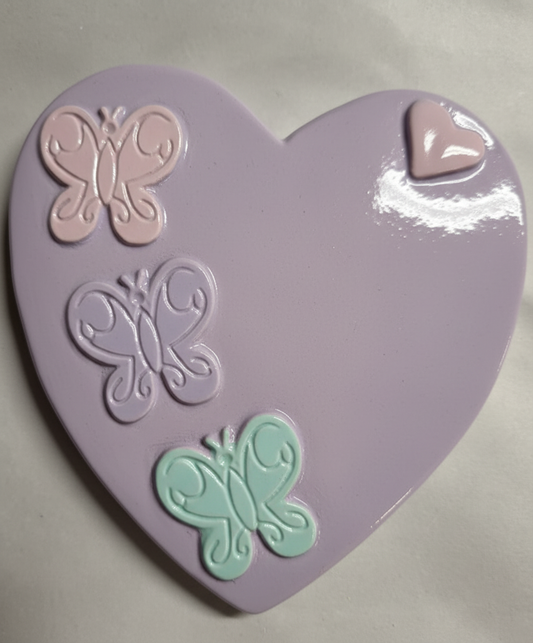 Heart Butterflies Plaster Painting