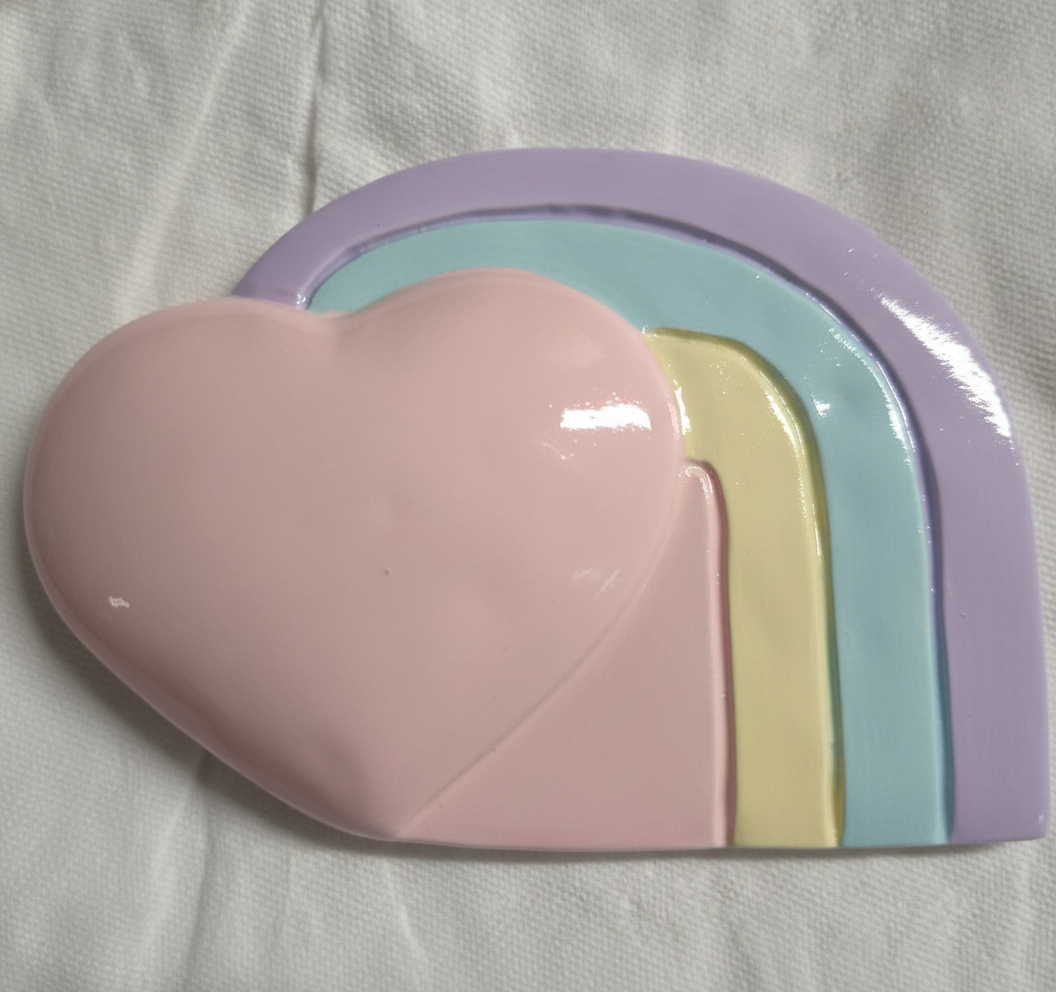Heart Rainbow Plaster Painting