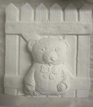 Bear on Fence Plaster Painting