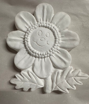 Smile Flower Stem Plaster Painting Large