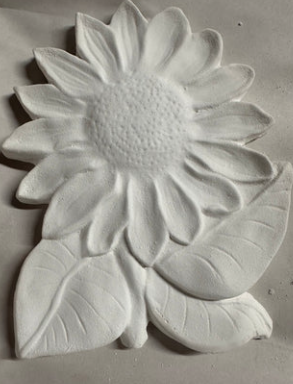 Sunflower Stem Plaster Painting Large