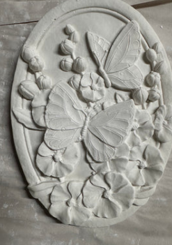 Butterflies Oval Plaster Painting